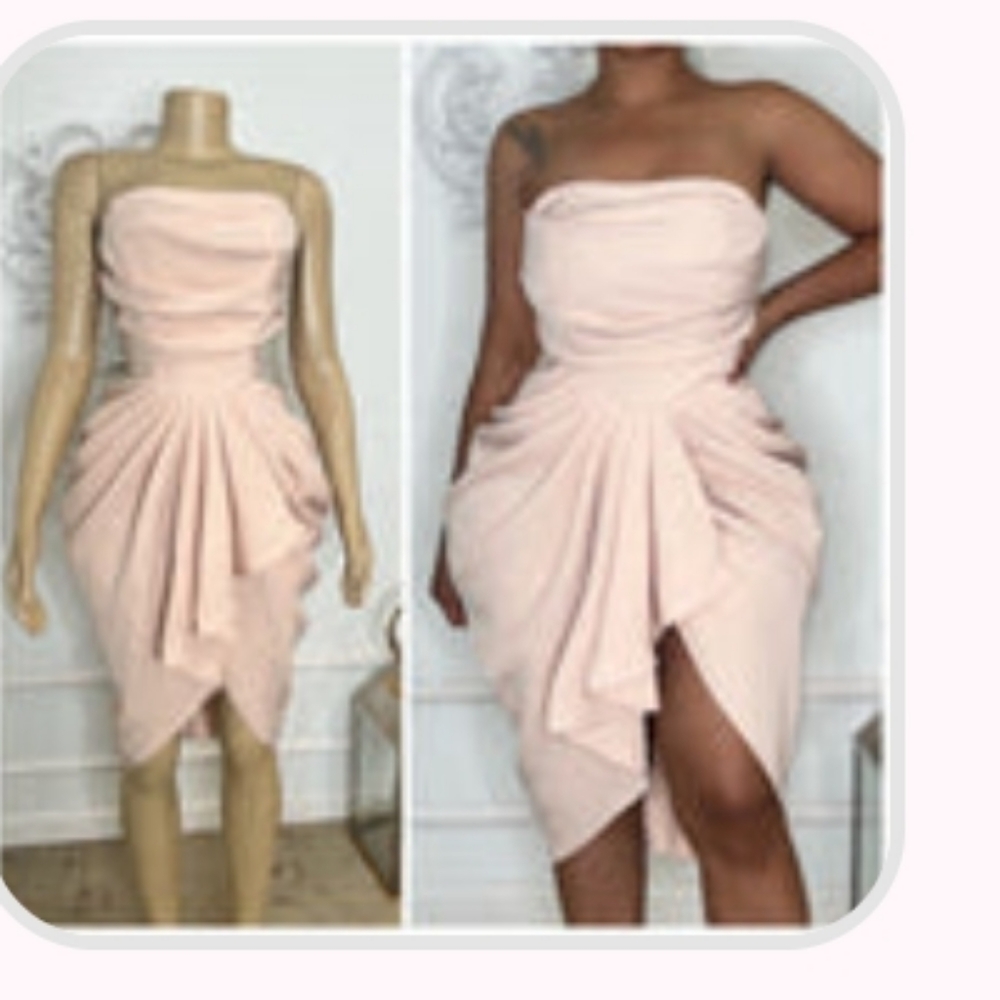 Nude draped dress